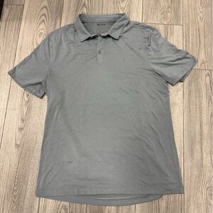 Lululemon Athletica Steel Gray Polo Shirt Sz L